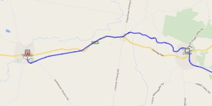 Map of the trail from Skipton to Linton